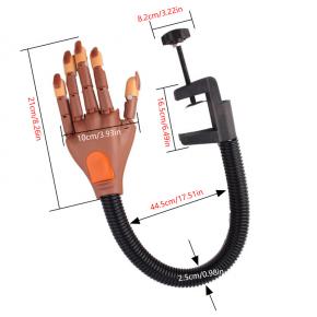 Brown Nail Art Hands Professional Practice Hand +100Pcs Nail Tip