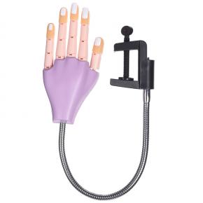 Purple Nail Art Hands Professional Practice Hand With 200Pcs Nail Tip