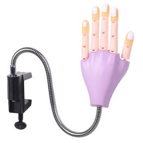 Purple Nail Art Hands Professional Practice Hand With 200Pcs Nail Tip