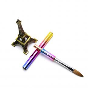 Gradient Color Alloy aluminum Handle Kolinsky Acrylic Nail Brushes