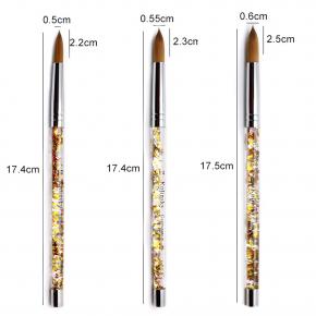 Quicksand Magic Color Crystal Handle Kolinsky Acrylic Nail Brushes