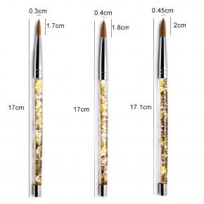 Quicksand Magic Color Crystal Handle Kolinsky Acrylic Nail Brushes