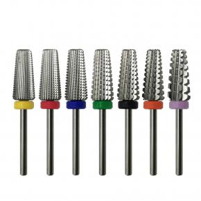 Tapered Silver Coating 7 in 1 Tungsten Carbide Nail Drill Bits