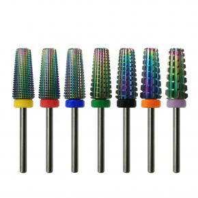 Rainbow Colorful Coating 7 in 1 Tungsten Carbide Nail Drill Bits