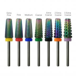 Rainbow Colorful Coating 7 in 1 Tungsten Carbide Nail Drill Bits