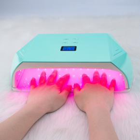 High Power 128w Pink Leds Dual hand cordless led uv nail light lamp